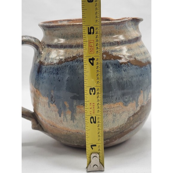 Signed Art Pottery Blue & Brown glaze - Picture 6 of 11